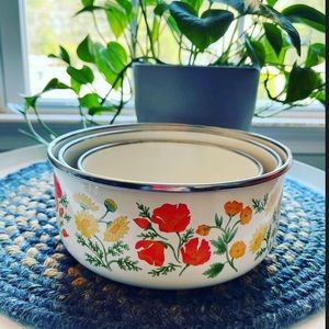1970s Kobe enamel nesting enamel bowls